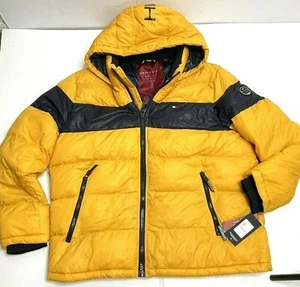 Tommy Hilfiger Winter Hooded Puffer Jacket Ultra Loft Yellow Mens' Sz XXL $225 - Picture 1 of 12