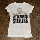 Team Apparel I Love The Pittsburgh Steelers Girls Shirt Size L 10/12 Burnout NFL