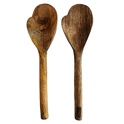 Primitive Hand Carved Large Wooden Spoon 10.5” (set of 2) - Image 1 of 4