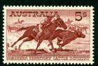 Australia 1959 5 szylingów bydło czerwone brązowe Scott #331 MNH G177 ⭐⭐⭐⭐⭐⭐