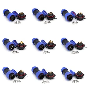 SP21 2pin~12Pin Waterproof Electrical Cable Plug Socket Panel Mount Connector - Picture 1 of 82