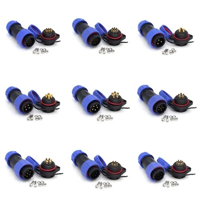 SP21 2pin~12Pin Waterproof Electrical Cable Plug Socket Panel Mount Connector - Image 1 of 4