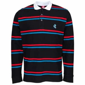 SANTA CRUZ Skateboard Co - Screaming Mini Hand Stripe L/S Polo Shirt - Medium B - Picture 1 of 2