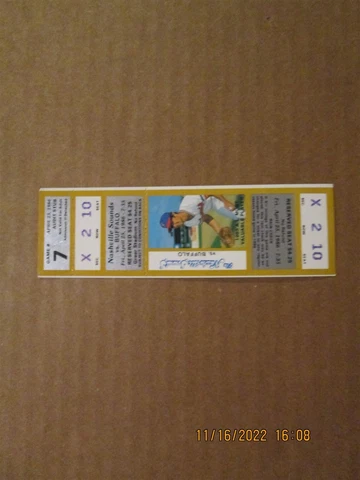 Nashville Sounds vs Buffalo Vintage Circa 1986 Team Logo Full Ticket Cover
