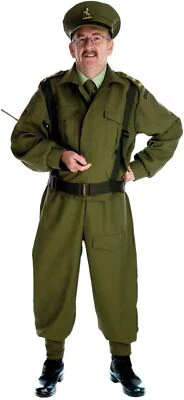 Mens British Home Guard Costume Adult WW2 Soldier Uniform M L XL Halloween - Image 1 of 4