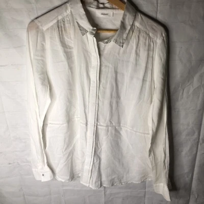 Sita Murt Button Down Blouse Semi Sheer Laser Cut Detail White EU 44 US 12 - Image 1 of 4
