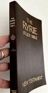Vtg 1976 RYRIE STUDY BIBLE New Testament Book NASV Moody Press Brown Textured - Picture 1 of 10