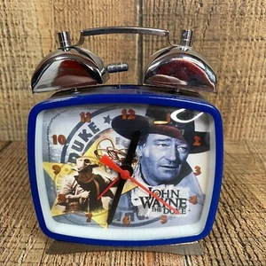 RARE VTG John Wayne The Duke 1978 Schylling Bell Alarm Clock Battery Blue - Picture 1 of 13