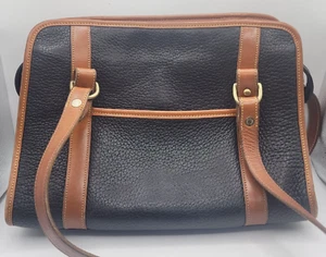 Dooney and Bourke borsa a tracolla vintage nera pelle per tutte le stagioni marrone inglese - Foto 1 di 15