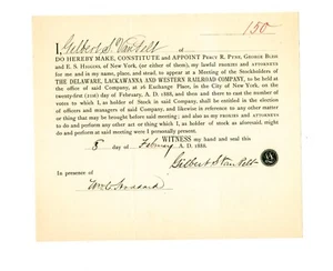 1888 railroad document signed by Gilbert Van Pelt -- New Brunswick, New Jersey - Picture 1 of 5
