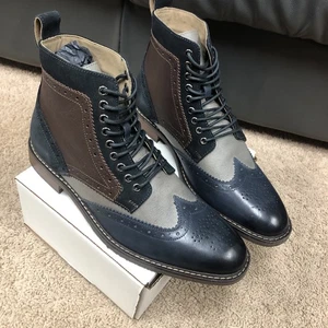 STACY ADAMS Herren, Leder Finnegan Budapester Schnürstiefel 9M NEU - Bild 1 von 10