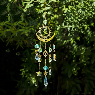 1件装星月水晶风铃捕光吊坠适用于家庭或花园 - 全新 — 第 1/4 张图片