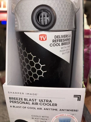 Sharper Image Breeze Blast Ultra Personal Air Cooler Battery/USB Cable New Black - Image 1 of 2