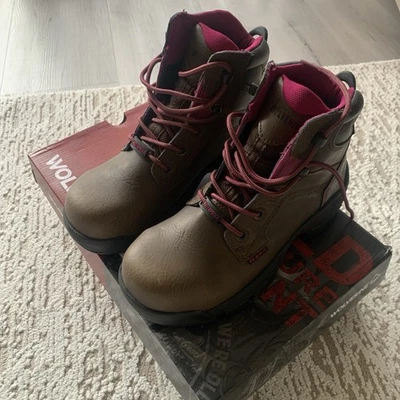 WOLVERINE MERLIN WATERPROOF COMPOSITE-TOE 6" WORK BOOT WOMEN'S NEW! size 7 .5 - Image 1 of 4