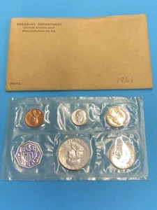 Juego de prueba de plata Philadelphia 1961. Con sobre de emisión. - Imagen 1 de 1
