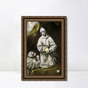 Framed Canvas Print St Francis and Brother Leo Meditating on Death by El Greco - Picture 1 of 16