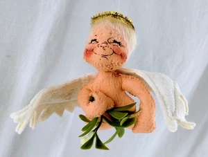 Annalee Puppen 7 Zoll hängender Engel mit Mistelzweig - 7140 - 1991 - Bild 1 von 8
