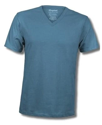 V-Neck T-Shirts for Men - Royally Comfortable - Super Soft Premium Large Azure - Image 1 of 4