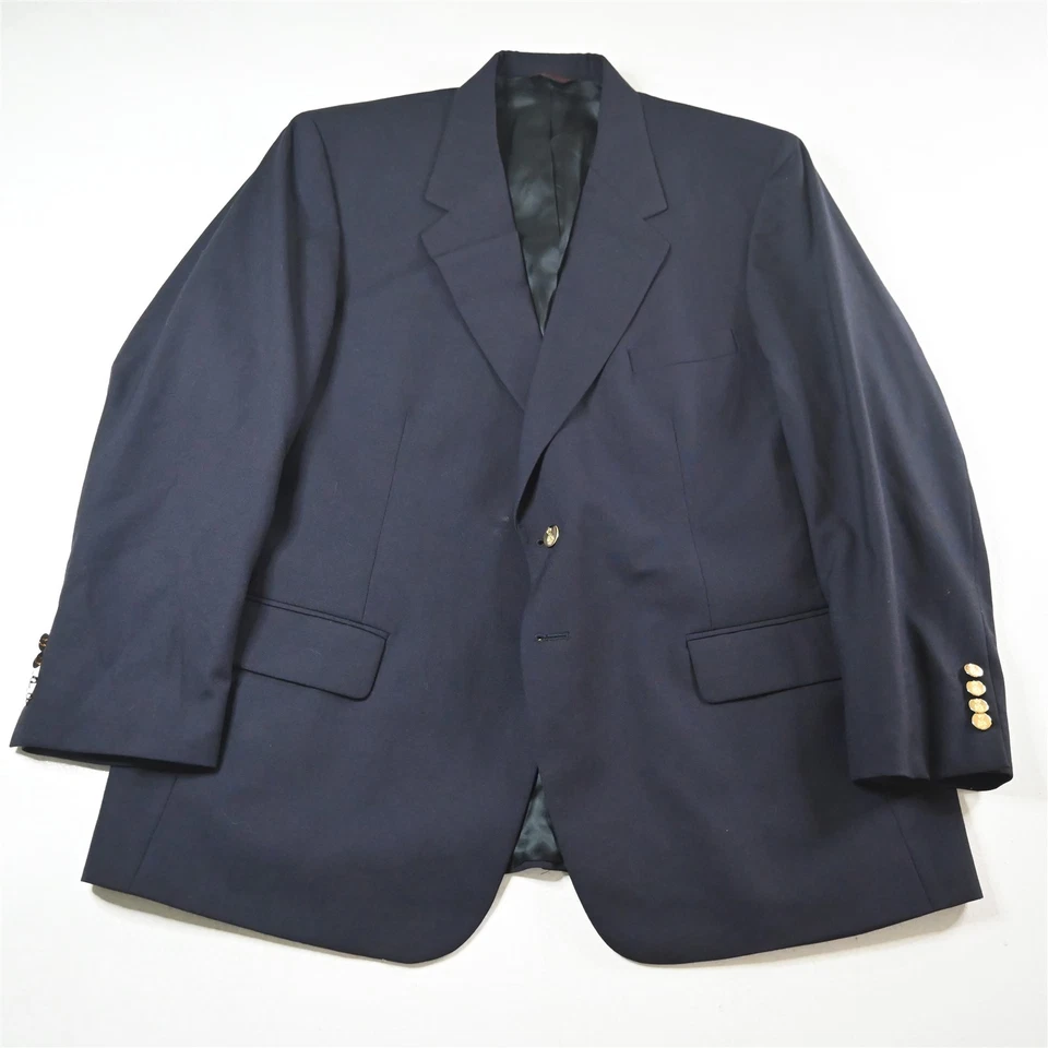 Chaqueta Blazer Abrigo Deportivo De Colección Savile Row 48R Azul Marino Lana Lúpulo Botón Dorado Foto 1 de 4