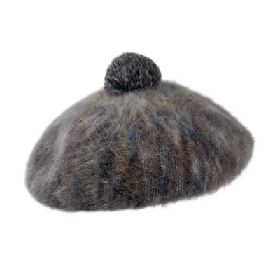 Vintage Kangol Diseño 50s/60s Angora Boina Lana M 57cm Pompón Gorro Mujer 1950s - Imagen 1 de 4