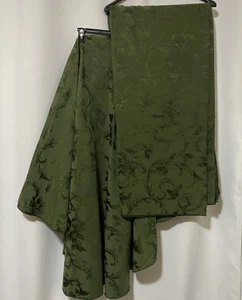 Two (2) Christmas Green Tablecloths 140” X 68” Rectangle & 70” (D) Round Holiday - Picture 1 of 20