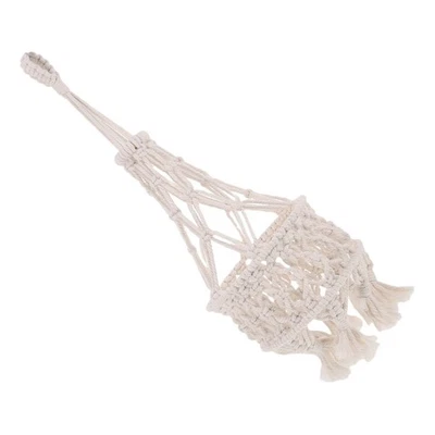  Macrame Lampshade Cover: Boho Woven Cotton Rope Light Shade For Pendant Lamp - - Image 1 of 4