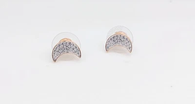 Swarovski - Pendientes modernos de diamantes de imitación pequeños luna creciente - ¡Nuevos en caja! Foto 1 de 4