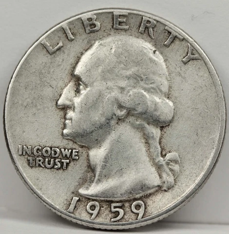 1959 Washington Quarter.  Error. Type B Reverse, as listed in (see below)(Inv.A) Cover