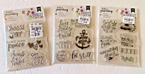 American Crafts Bible Journaling cling stamps 3 different sets - Picture 1 of 2