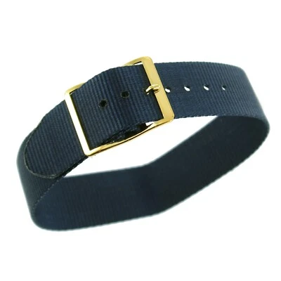 18mm Sport Strap Wrap Thin Nylon Dark Blue Replacement Mens Watch Band 370 - Image 1 of 4