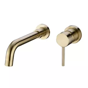 Bathroom Brass Concealed Basin Mixer Taps Sink Faucet Swivel Spout,Brushed Gold - Picture 1 of 15