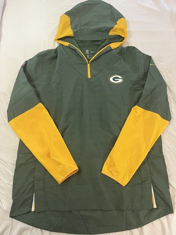 Green Bay Packers Nike 1/4 Zip Pullover Hoodie Jacket XL Green Cover