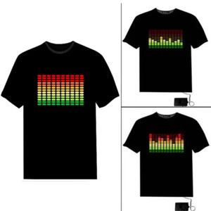 Creative LED Flashing Sound Activated Audio Control T-Shirt Night Club Wear - Picture 1 of 10