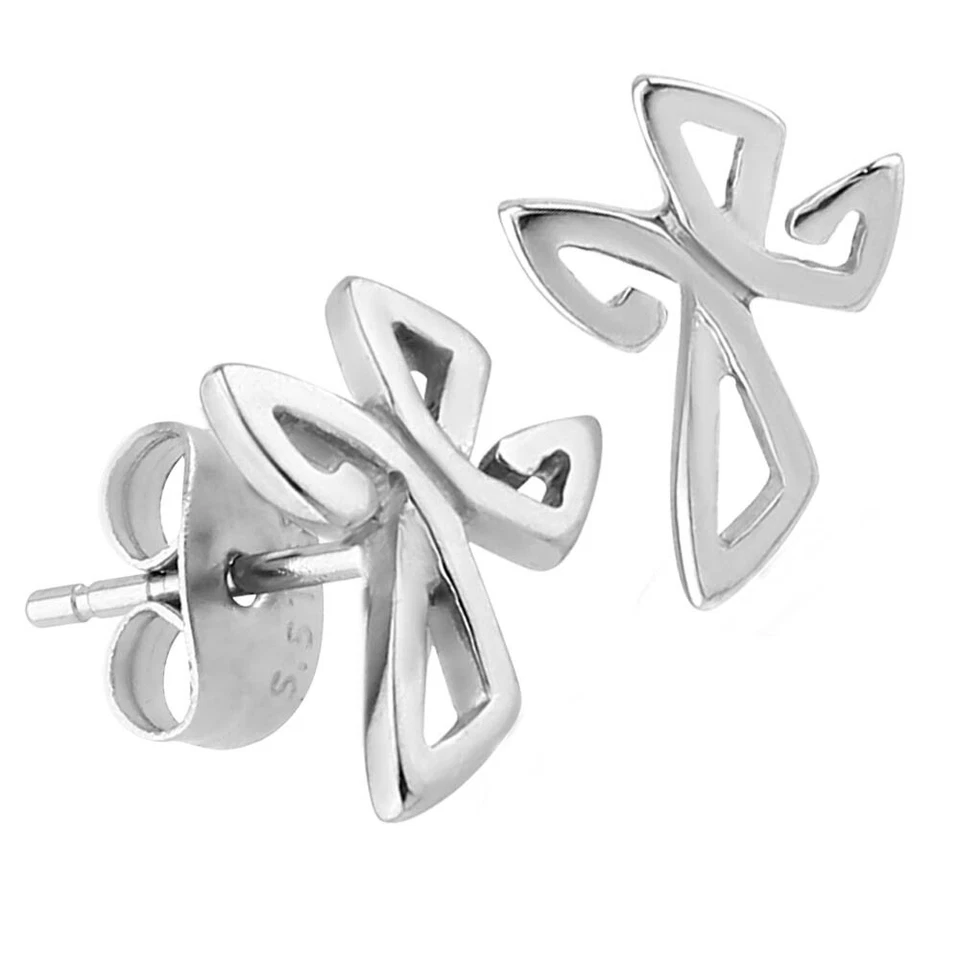 1 Paar Ohr Stecker Edelstahl Ohrringe silber Mädchen Damen Herren Biker Z495 - Bild 1 von 1