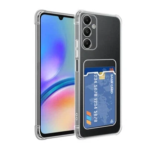 Case for Samsung Galaxy A05s Shock Absorbing Gel Clear Cover Card Clear - Picture 1 of 5