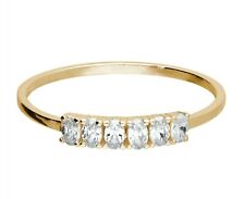 9ct Gold on Silver 0.50CT Oval Cut Eternity Ring -  All Sizes - simulated