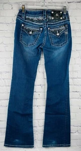 Miss Me Signature Stiefeljeans Damen Gr. 27 blau dunkel gewaschen niedrig erhöht Denim - Bild 1 von 10