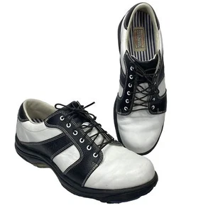 FootJoy FJ Golf Shoes Mens 9.5M White Black Softspike Contour Series 94102 - Picture 1 of 15