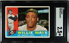 1960 Topps #200 Willie Mays (Hof) San Francisco Giants Sgc 2.5 Gd+ Awesome Card!