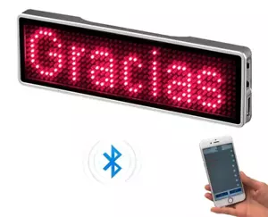 ⚠️ Letzte Einheiten! Mini LED Namensschild - Bluetooth Scrolling Display, USB Rechargeab - Bild 1 von 4