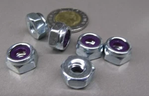 Zinc Steel, Grade 2 Nylon Insert Lock Hex Lock Nut RH 1/4-20 x 9/32 H 100 Pc - Picture 1 of 11