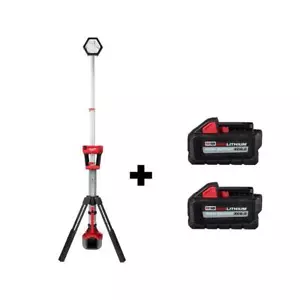 Milwaukee Dual Power LED Tower Light 18V Li-Ion Cordless w/ (2) 6.0Ah Batteries - Picture 1 of 8