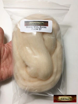 HR097-030 MOREZMORE PINK FLESH 30g 1oz Merino Needle Felting Wool Roving - Image 1 of 4