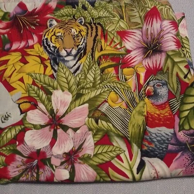 Telas Alexander Henry Bosque encantado elefante tigre mariposa por X 42 pulgadas Foto 1 de 4