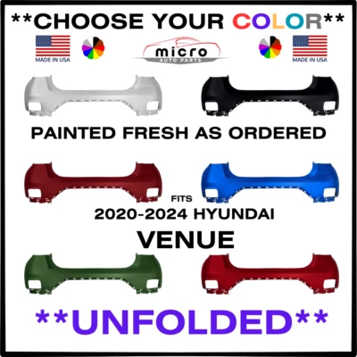 NEW REAR BUMPER FOR 2020-2024 HYUNDAI VENUE PAINTED CHOOSE YOUR COLOR HY1114107 - Image 1 of 3