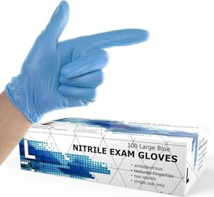 Nitrile Medical Exam Gloves Powder Free Blue S, M, L, XL - 100 to 1000 Count - Picture 1 of 8