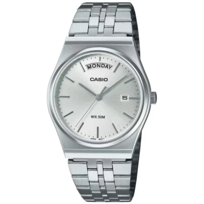 CASIO MTP-B146D-7AVDF OROLOGIO UOMO ACCIAIO SILVER DAY-DATE 35x40mm SOTTOCOSTO