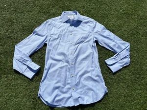 Charles Tyrwhitt Slim Fit Blue Long Sleeved Pattern Egyptian Cotton Size 14.5” - Picture 1 of 12