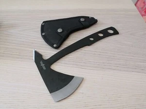 10” Throwing Axe Full Tang Black Stealth Tactical Nylon Sheath Sharp Tomahawk - Picture 1 of 4