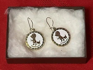 Pendientes Hobbie Vintage Esmaltados Colgantes Holly De American Greetings, Tono Dorado - Imagen 1 de 4